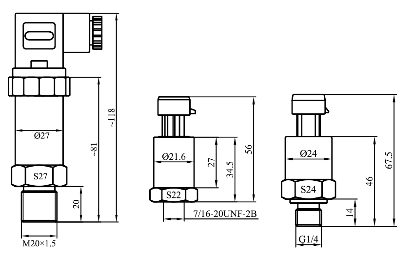 Drucksensor PT2 Zeichnung