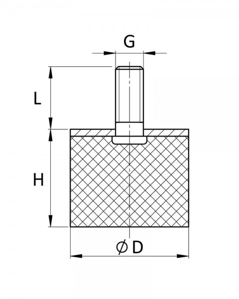 Tampons caoutchouc-métal type D